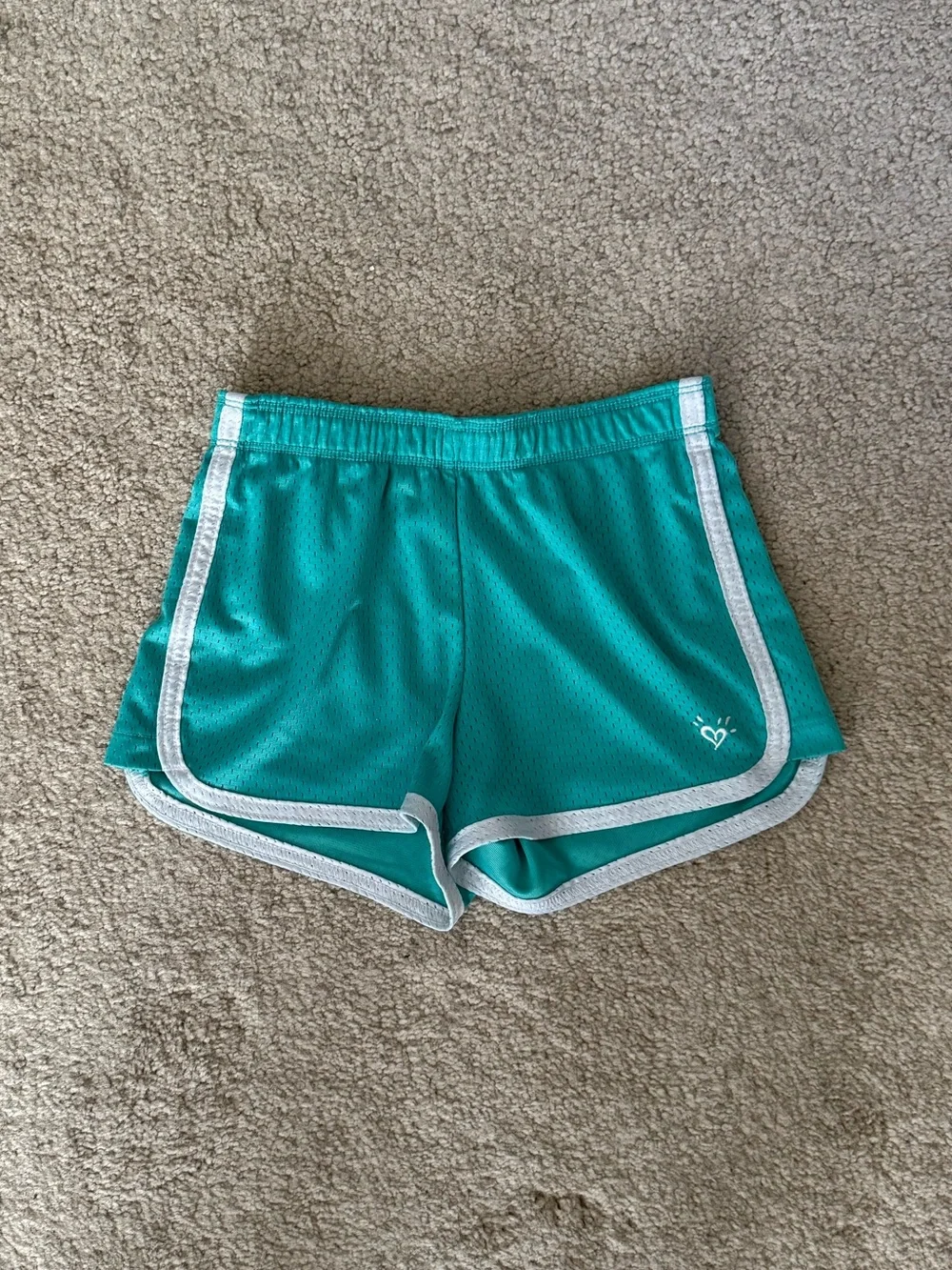 Justice Teal Athletic Shorts with White Trim